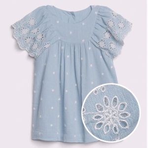 🐣NWT Adorable Baby Gap raglan flutter sleeve eyelet dress, perfect for spring